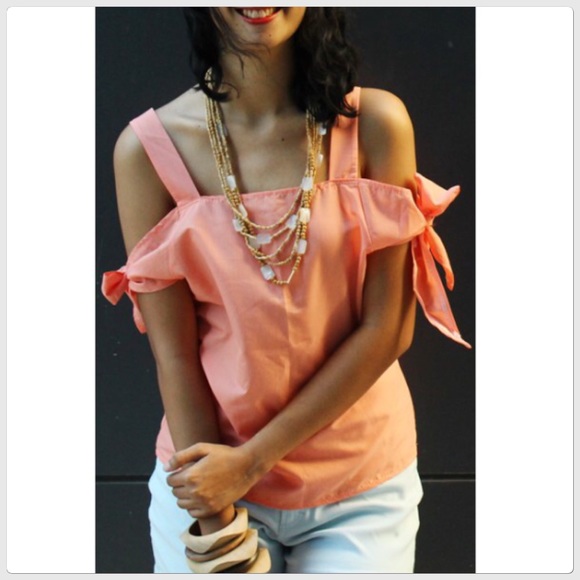 HP NWT Sweet Coral/Pink Cold Shoulder Top - Picture 4 of 4